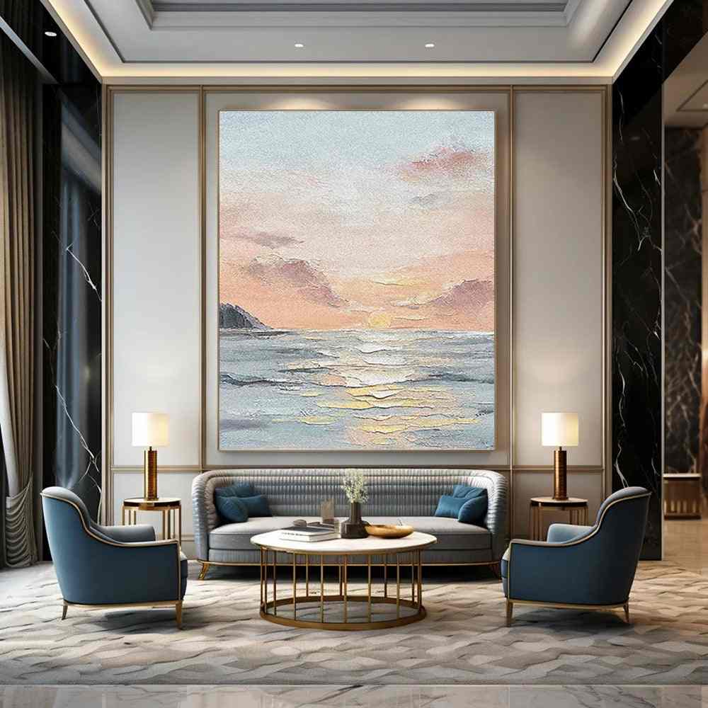 sunset sea blue orange design 4